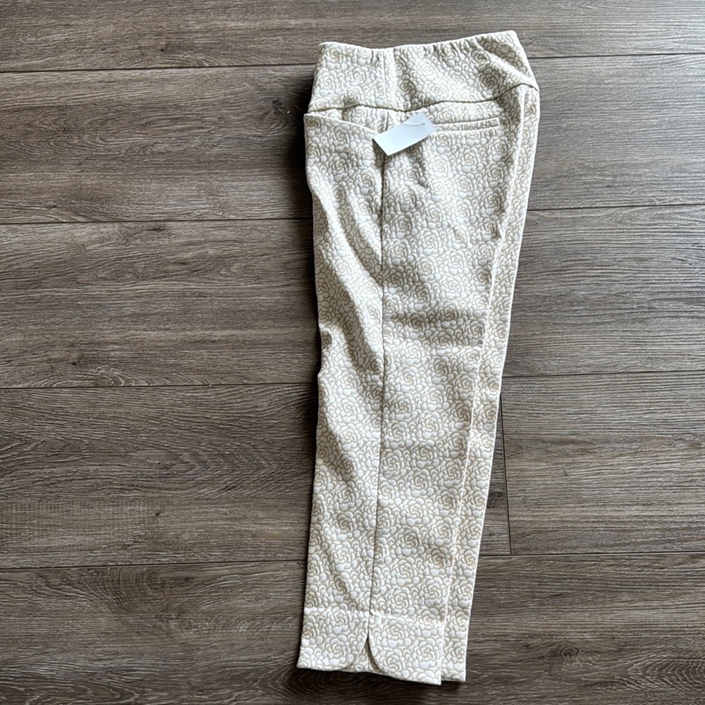 Cream Ankle-Length Lightweight Pants